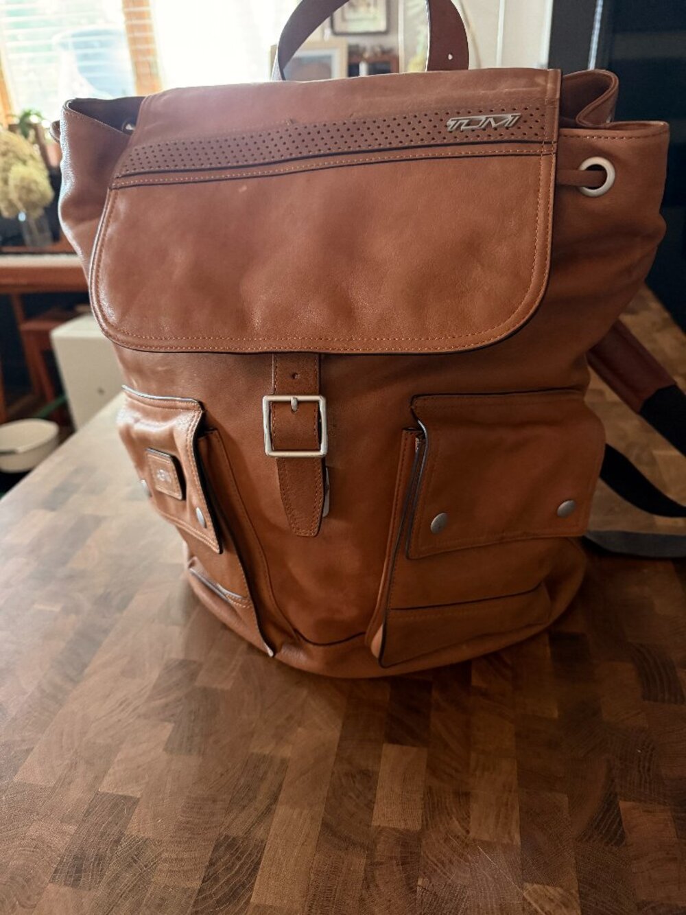 $595 Tumi Ducati Collection Scrambler Leather Backpack